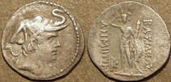 Demetrius I, Silver obol, 200-185 BC