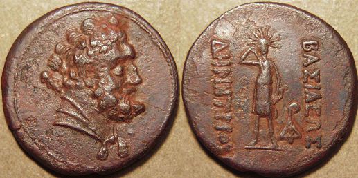 Demetrius I, Copper dichalkon (double unit), 200-185 BC