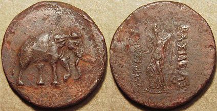 Antimachus I, Copper di-chalkon, 174-165 BC