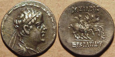 Eucratides I, Silver drachm, 171-145 BC