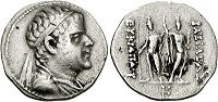Eucratides I, Silver hemidrachm, 171-145 BC