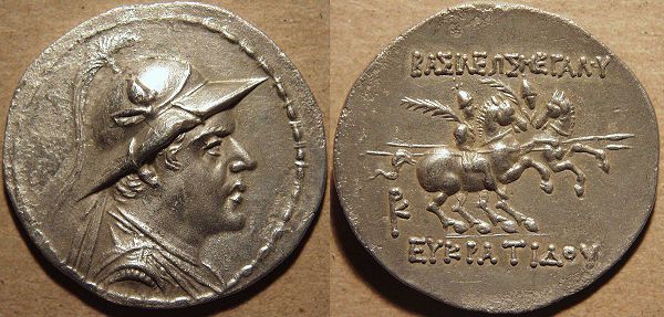 Eucratides I, Silver tetradrachm, 171-145 BC