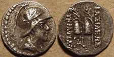 Eucratides I, Silver obol, 171-145 BC