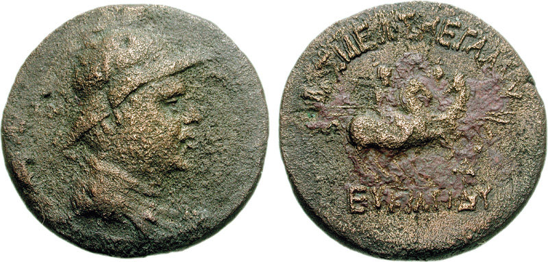 Eucratides I, Bronze octuple, 171-145 BC