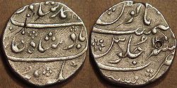 Silver rupee with the name of Muhammad Shah (1719-1748), Munbai, regnal year 12