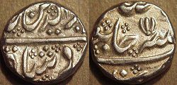 BRITISH INDIA, MADRAS PRESIDENCY: Silver rupee ino Alamgir II,